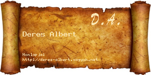 Deres Albert névjegykártya