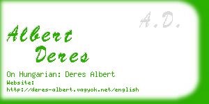 albert deres business card